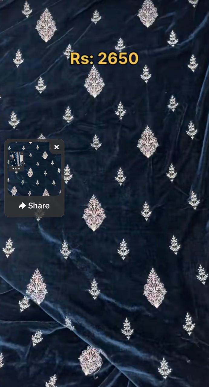 Luxury Embroidered Velvet 2-Piece Suit