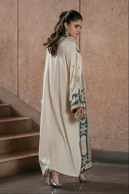 Ethnic by Outfitters Off-White Apple Silk Unstitched 2-Piece Suit (D-2001)