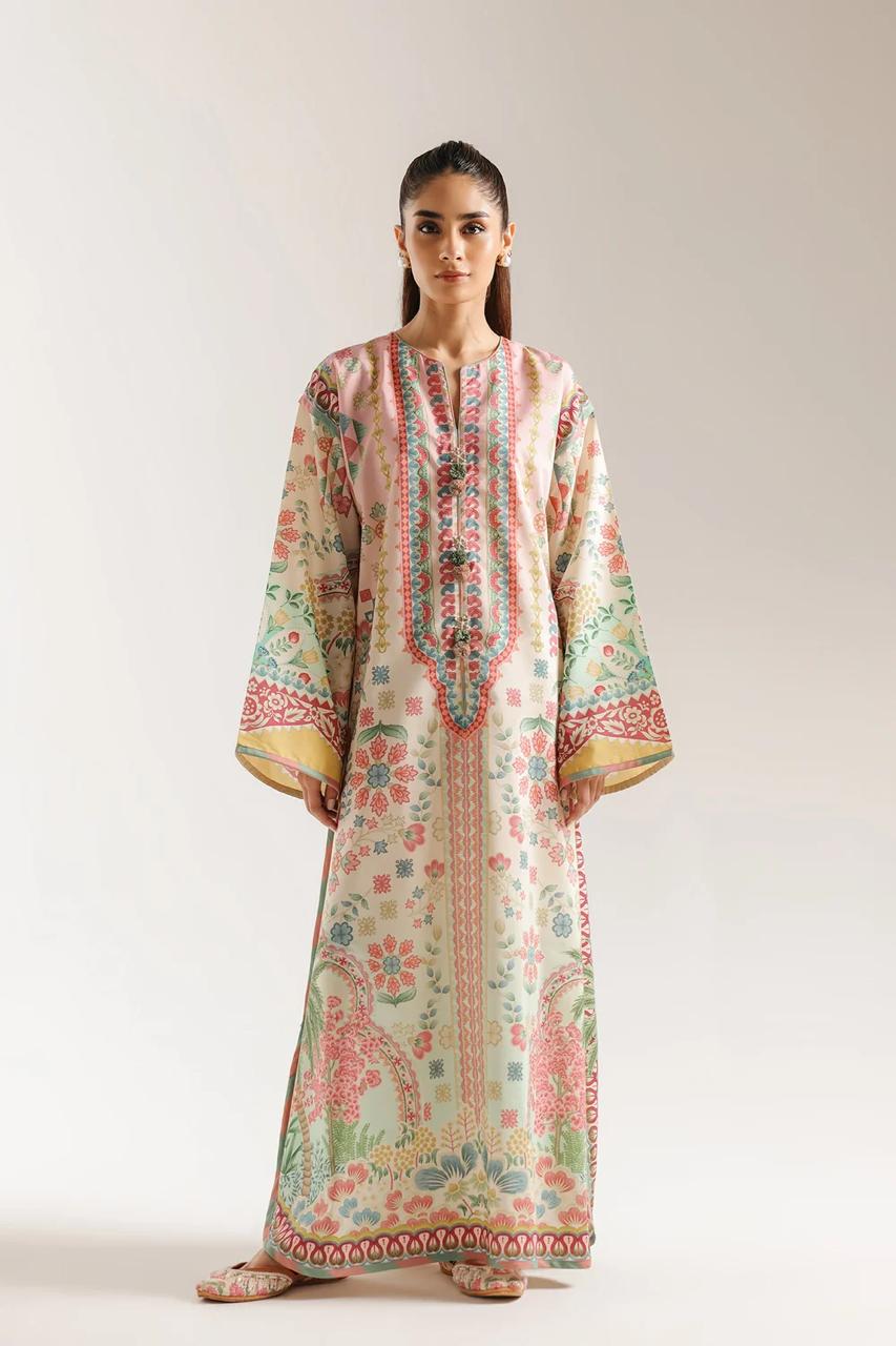 LAAM Floral Printed Apple Silk Kaftan Suit