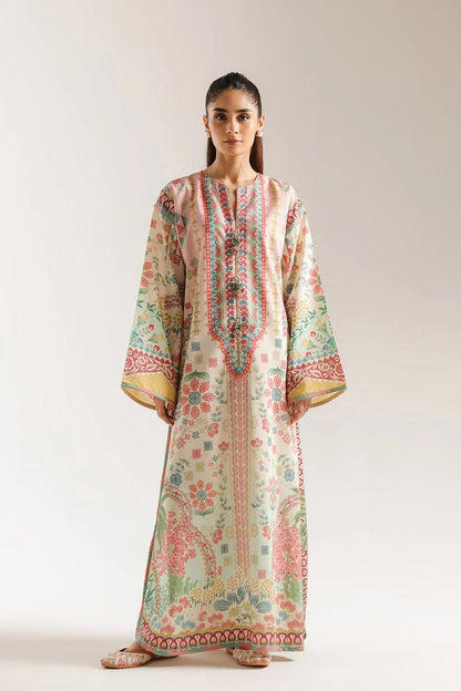 LAAM Floral Printed Apple Silk Kaftan Suit