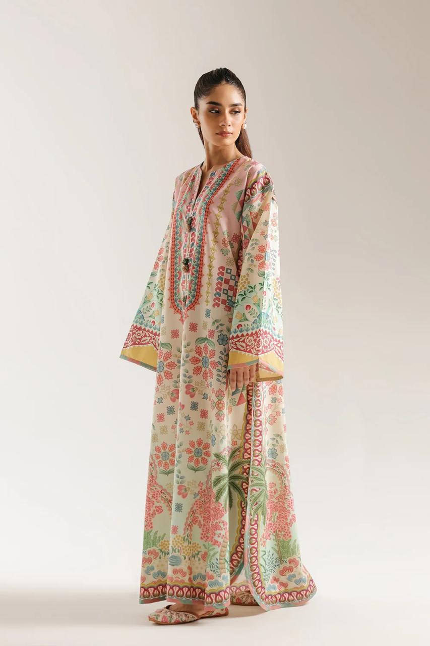 LAAM Floral Printed Apple Silk Kaftan Suit