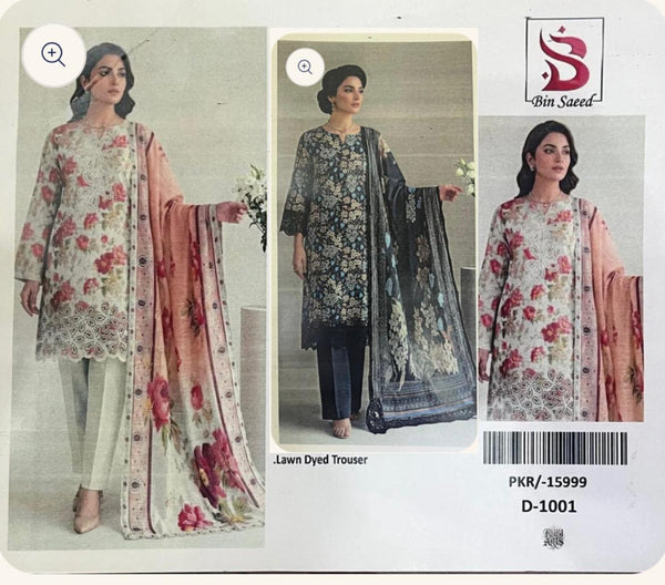 Bin Saeed Embroidered Lawn Collection 2 | 3-Piece Suit Deal (Special Offer)