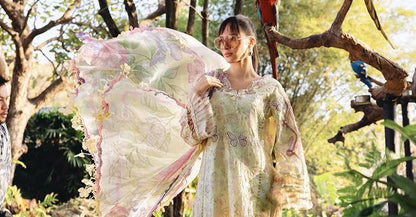 Maria B Butterfly Print Printed & Embroidered Lawn 3-Piece unstitched  Suit (D#5840)
