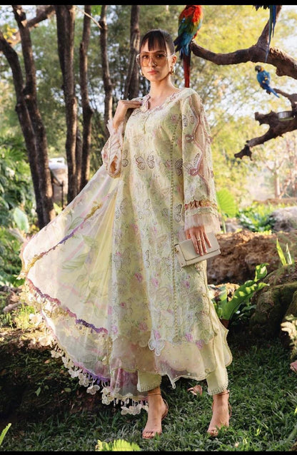 Maria B Butterfly Embroided Lawn Collection | 3- Piece Unstitched Suit (Special Deal)