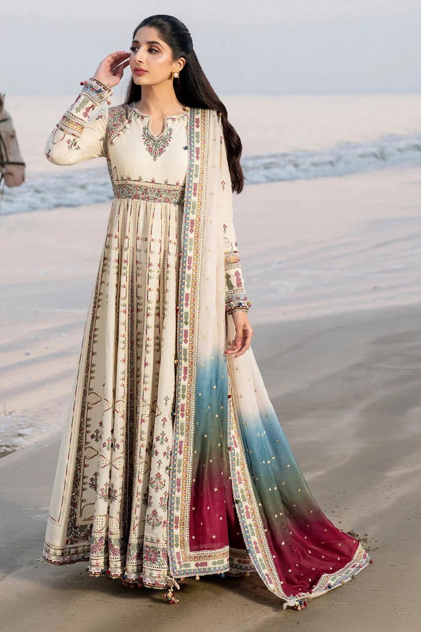 3Pcs Jazmin Apple Silk Printed Pishwas Suit
