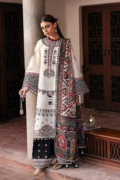 Jazmin Off-White Embroidered 3PC Unstitched Lawn Suit | D#2939