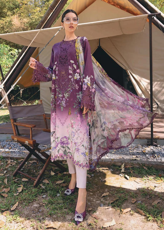 M.Prints Volume-29 Purple Printed Lawn 3-Piece Suit