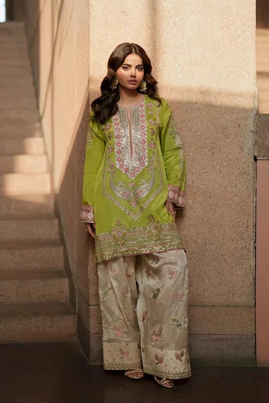 Ethnic by Wania Arts mehndi Embroidered Silk 2-Piece Suit