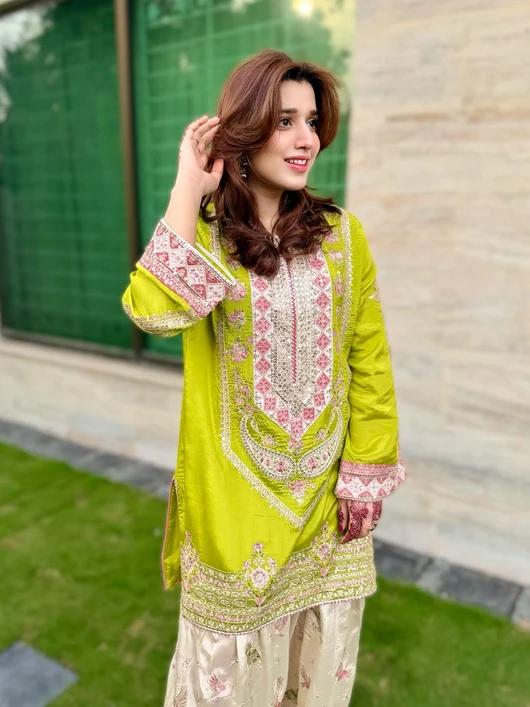 Ethnic by Wania Arts mehndi Embroidered Silk 2-Piece Suit