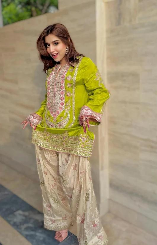 Ethnic by Wania Arts mehndi Embroidered Silk 2-Piece Suit