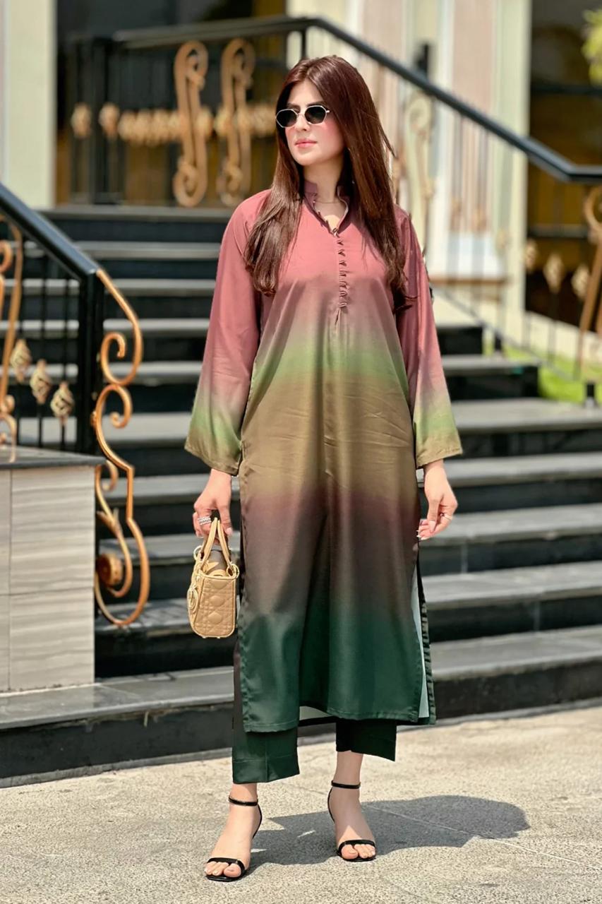 LAAM Gradient Apple Silk 2-Piece Suit