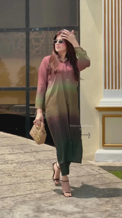 LAAM Gradient Apple Silk 2-Piece Suit