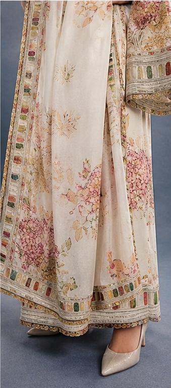 Sabyasachi Festive Off-White Embroidered Silk 3-Piece Suit