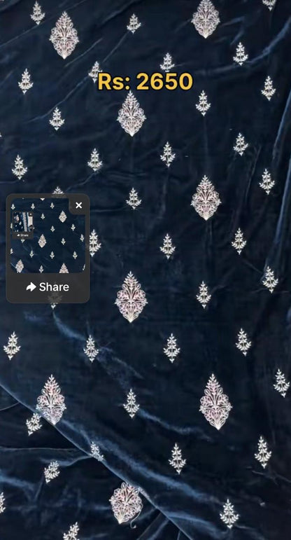 Luxury Embroidered Velvet 2-Piece Suit
