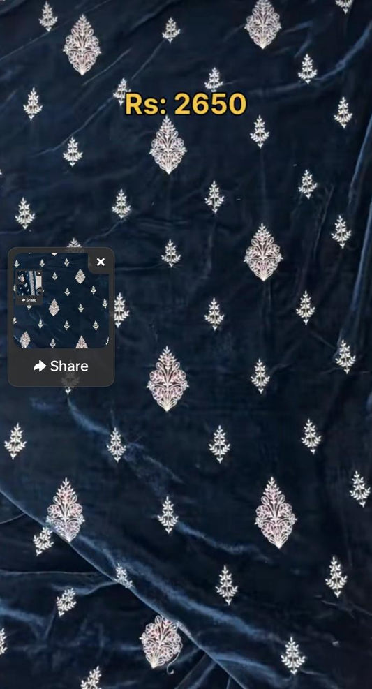 Luxury Embroidered Velvet 2-Piece Suit