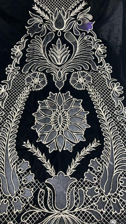 Black 9000 Velvet 2-Piece Unstitched Suit with Silk Trouser
