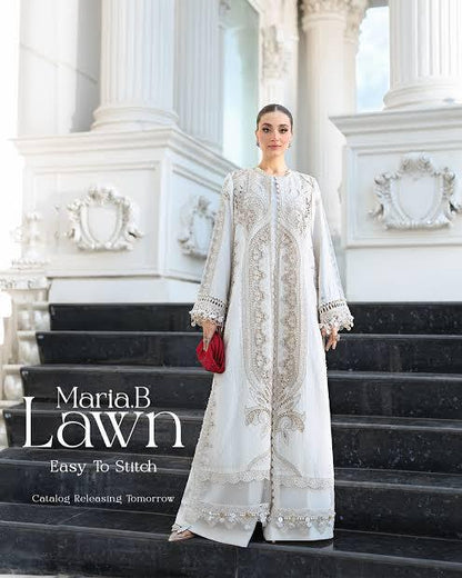 Maria.B White Full Embroidered 3pc Unstitched Lawn Suit | D-6053